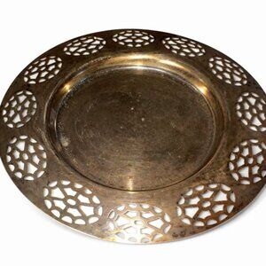 WM A Rogers Oneida Silverplate Pierced Bowl Vintage Bread/Olive/Butter Dish-D011